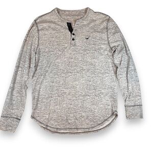 HOLLISTER Gray Long Sleeve Henley Tee – Size L